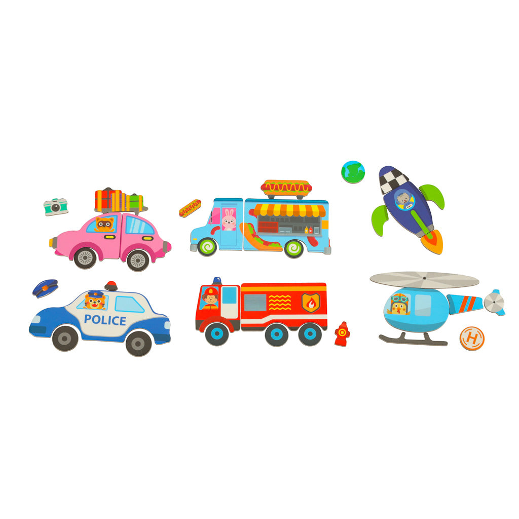 Mágneses közlekedési eszközök puzzle