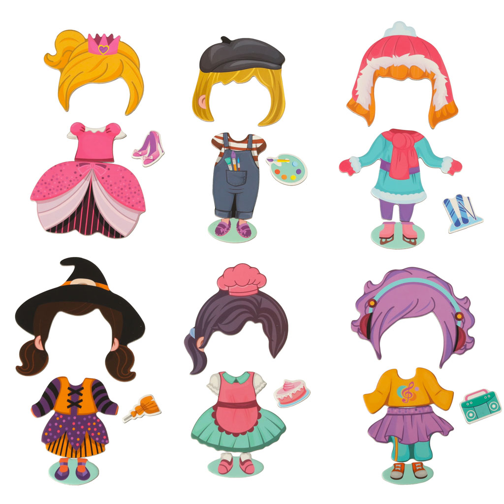Magnetic Puzzle Dress Up Doll 51el.