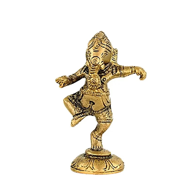 Ganesh Dancing Brass - 178 G; 10 Cm