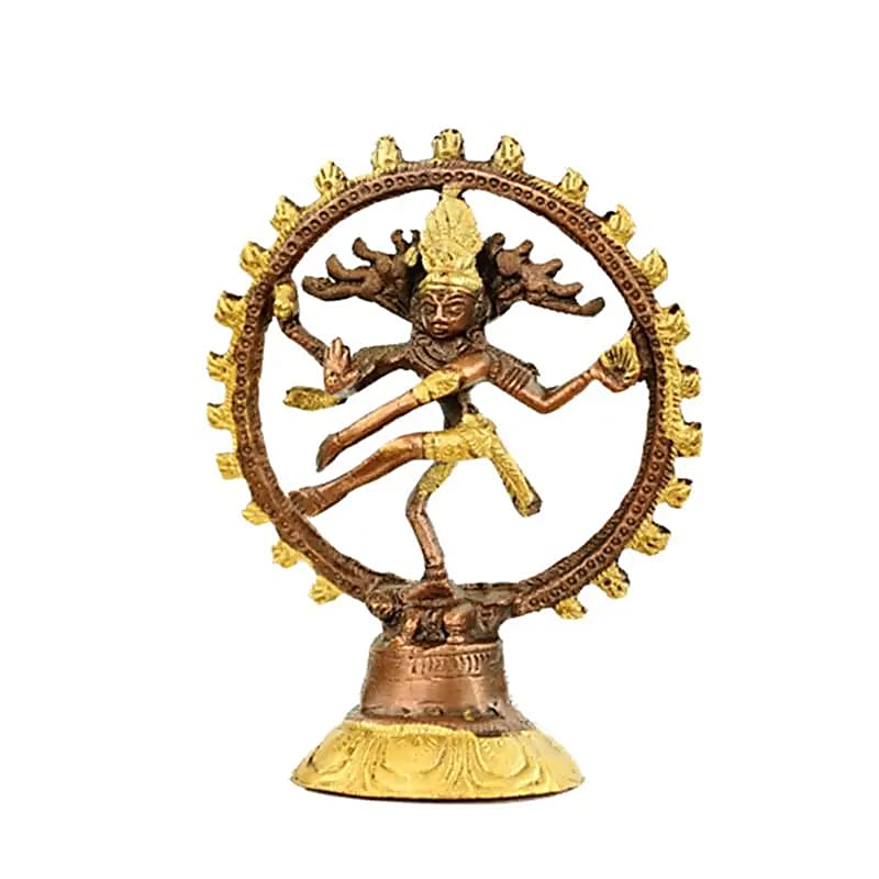Shiva Nataraja Mosiądz Dwukolorowy - 218 G; 13 cm