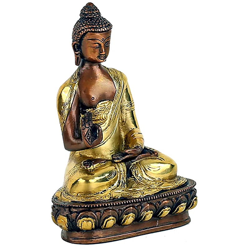 Statua del Buddha che insegna 2 colori - 1626 G; 20 cm