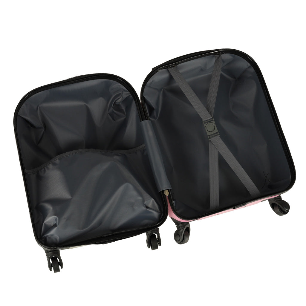 Children's Travel Suitcase On Wheels Cat Pink