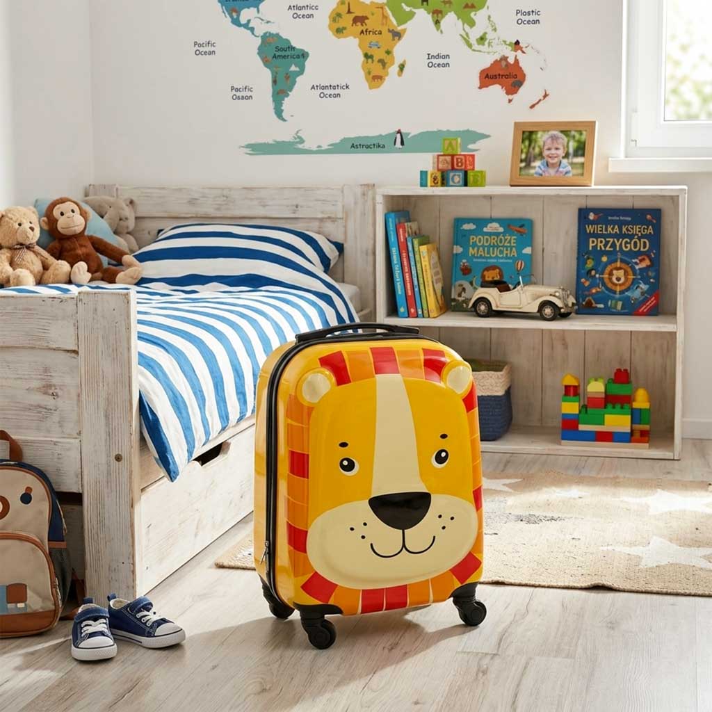Children's Travel Suitcase On Wheels Lion