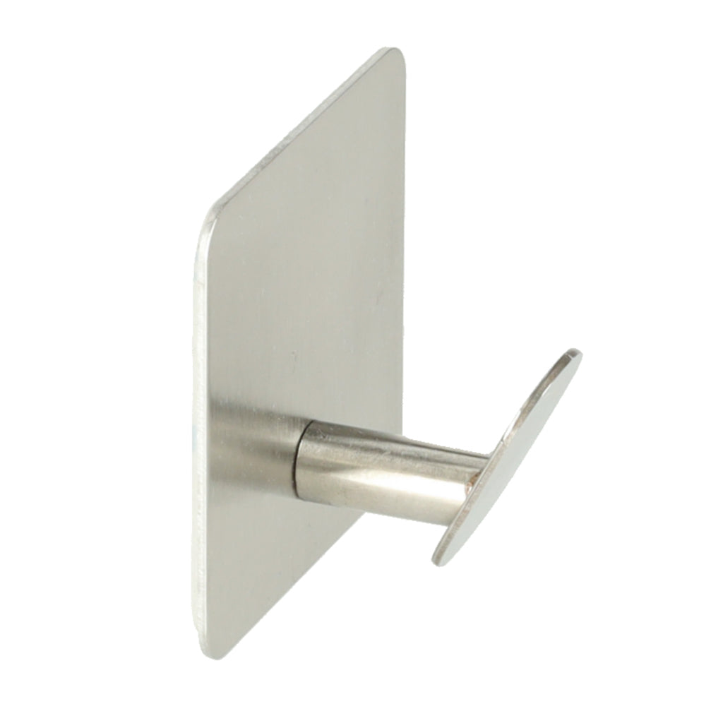 Self-adhesive Silver Bathroom Wall Hangers Set Of 4 Pieces