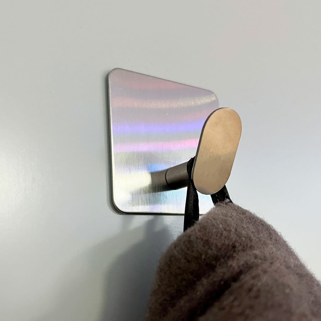 Self-adhesive Silver Bathroom Wall Hangers Set Of 4 Pieces