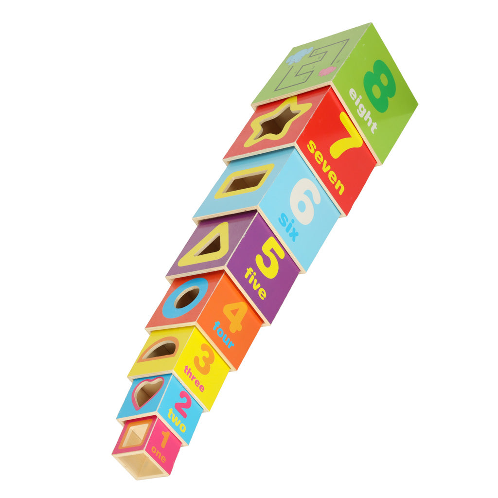 Educational Wooden Tower Sorter Shapes Learning To Count 71cm Xxl