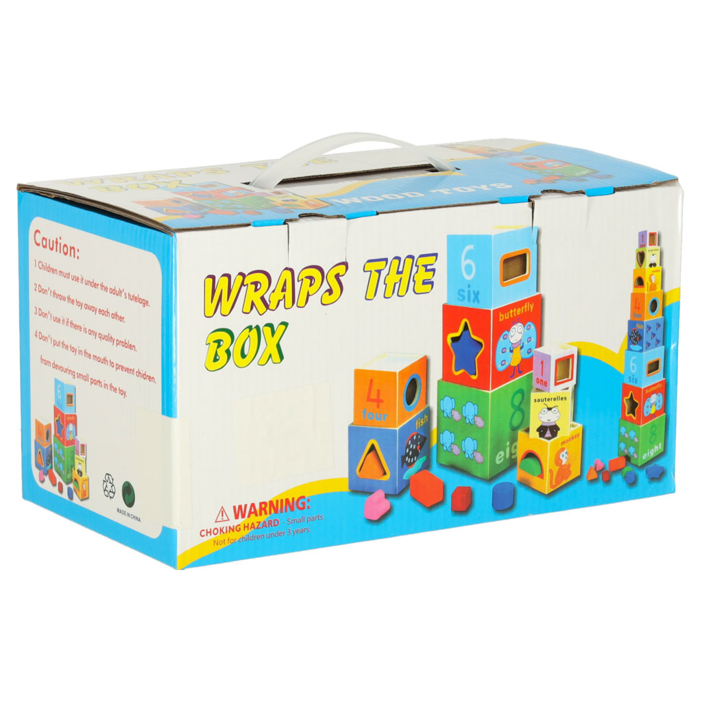 Educational Wooden Tower Sorter Shapes Learning To Count 71cm Xxl