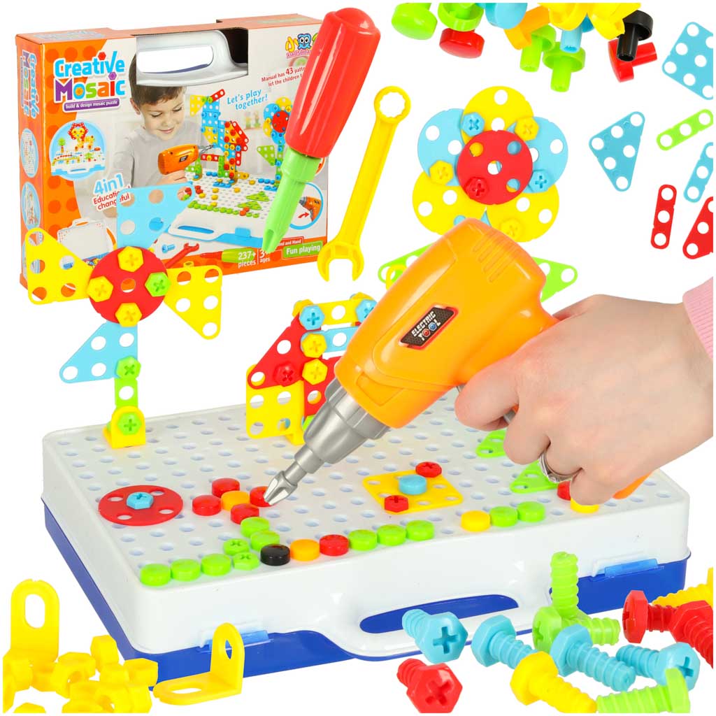 Screwdriver Drill Screws Construction Blocks 237 Pieces