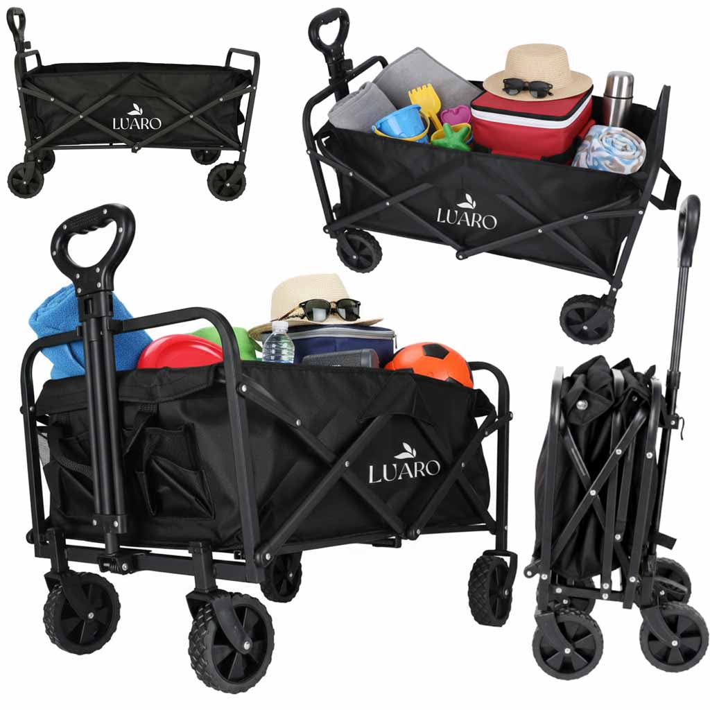 Beach Shopping Transport Cart Folding Tourist Travel Rotatable 360 Telescopic Handle