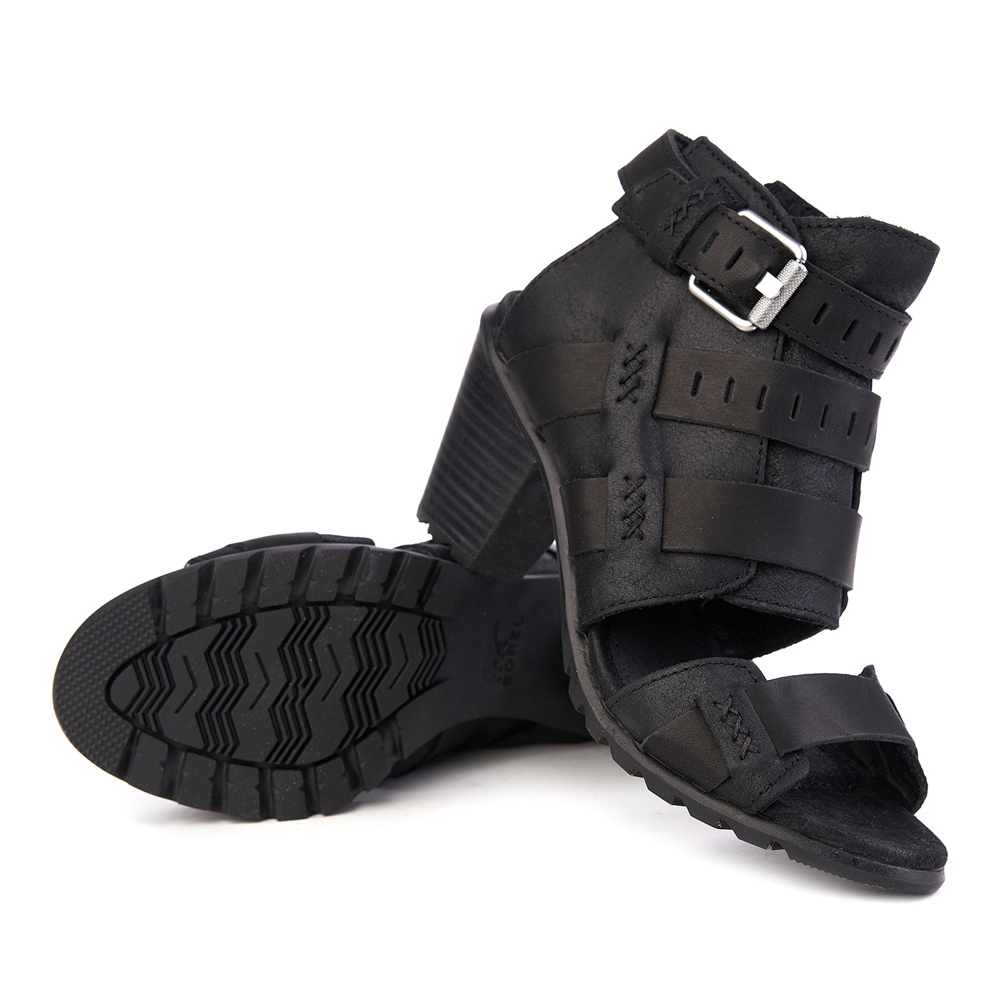 Sandály Sorel Nadia Spona Natural Leather Black