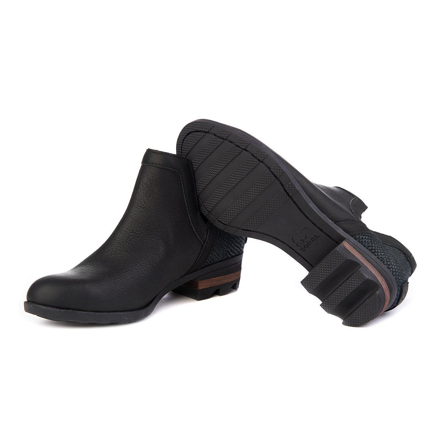 Botki Sorel Lolla Z Wycięciami Skóra Naturalna Czarne