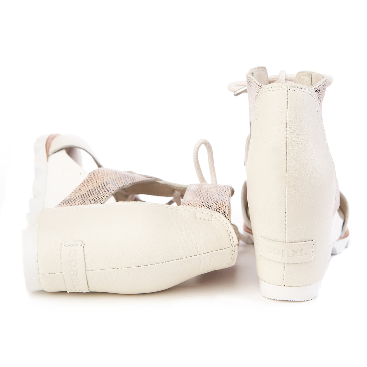 Sandals Sorel Joanie Lace Natural Leather