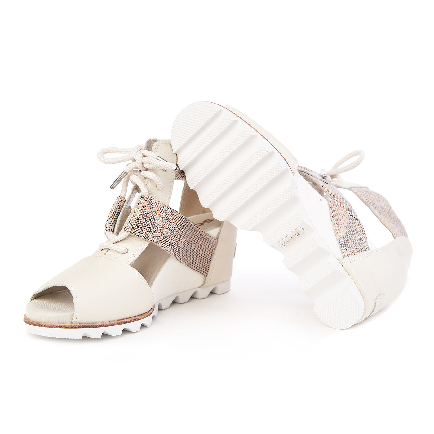 Sandals Sorel Joanie Lace Natural Leather