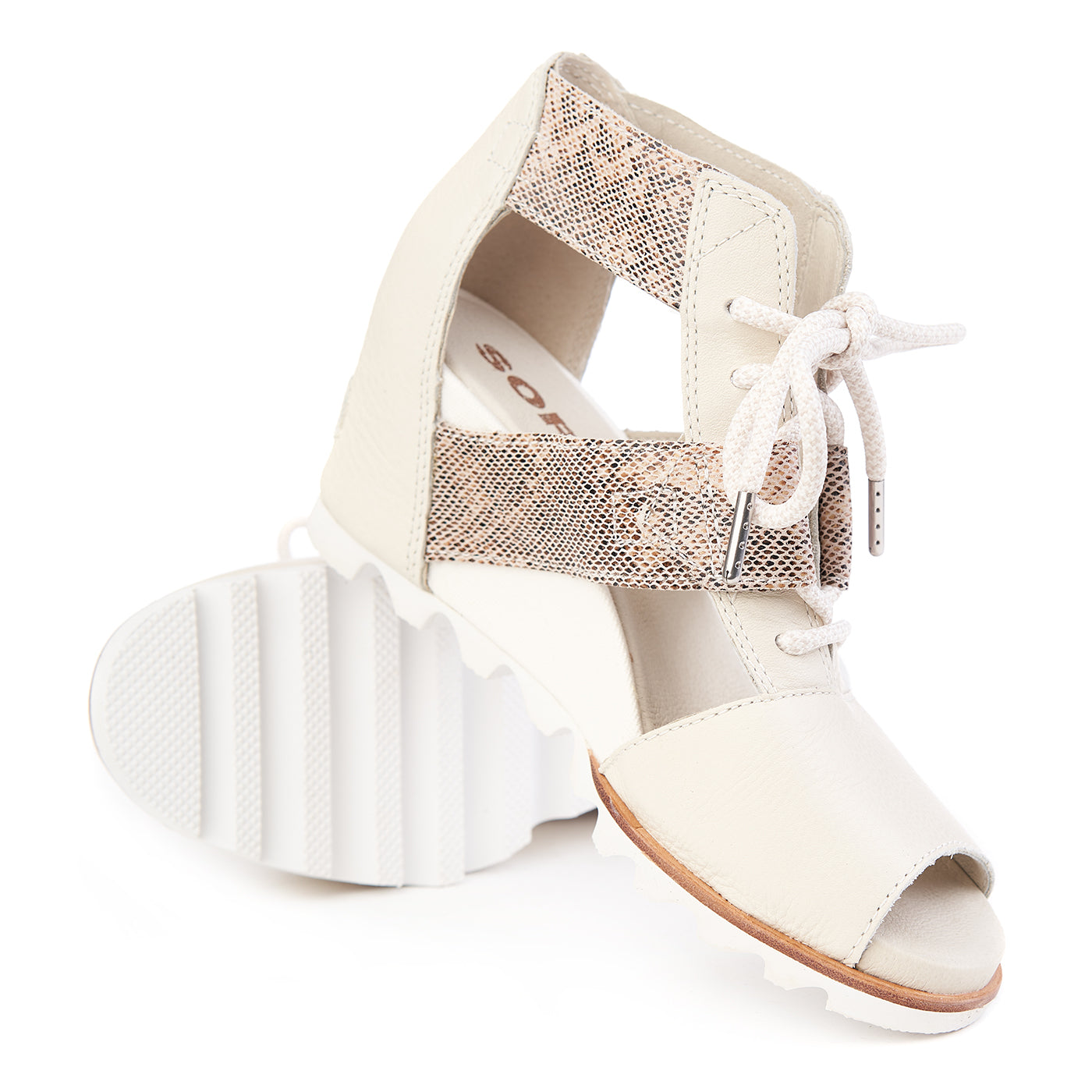 Sandals Sorel Joanie Lace Natural Leather