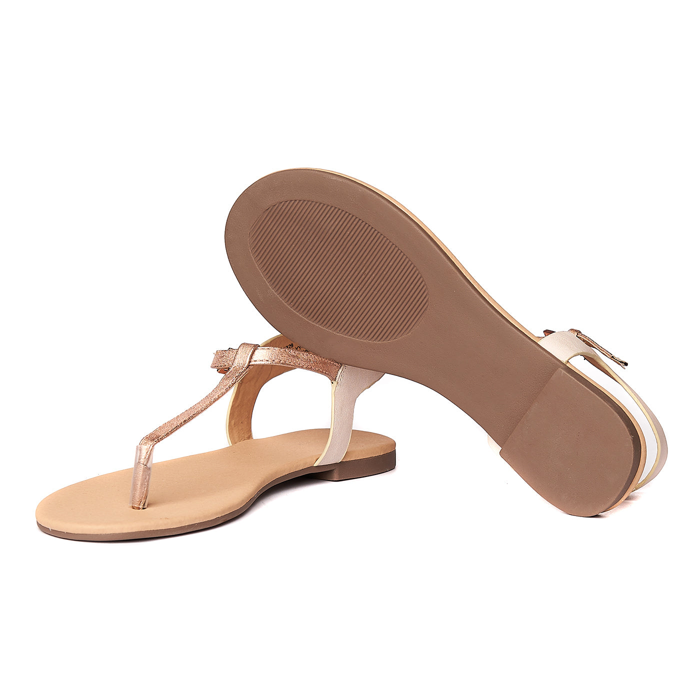 Sandali color nudo/oro