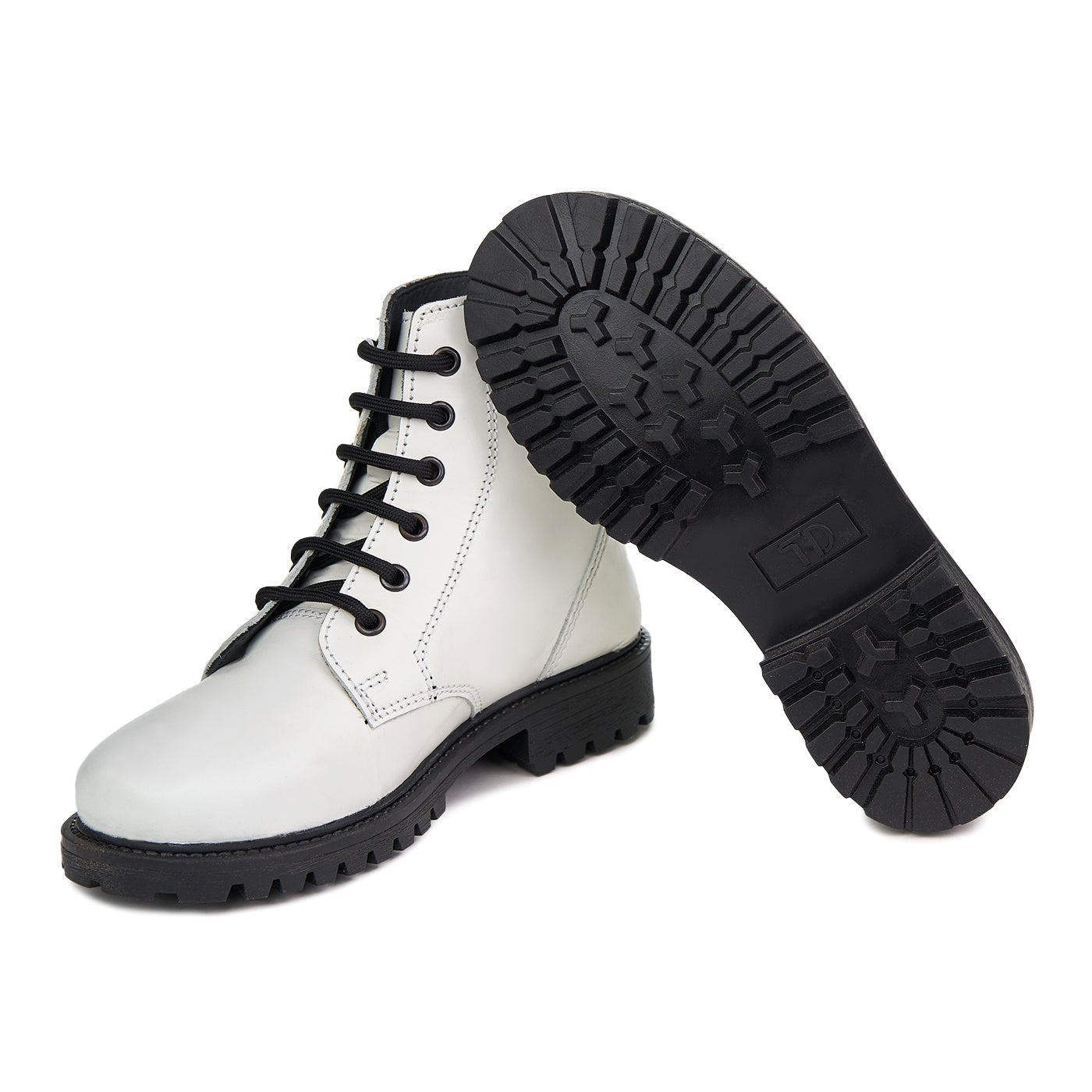 Dechase Stivali da Donna in Pelle Naturale Keff White Waxi White