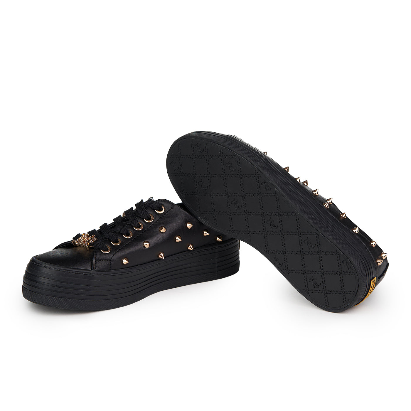 Sneakers Juicy Couture Pelle naturale Bianca Low Top Nera