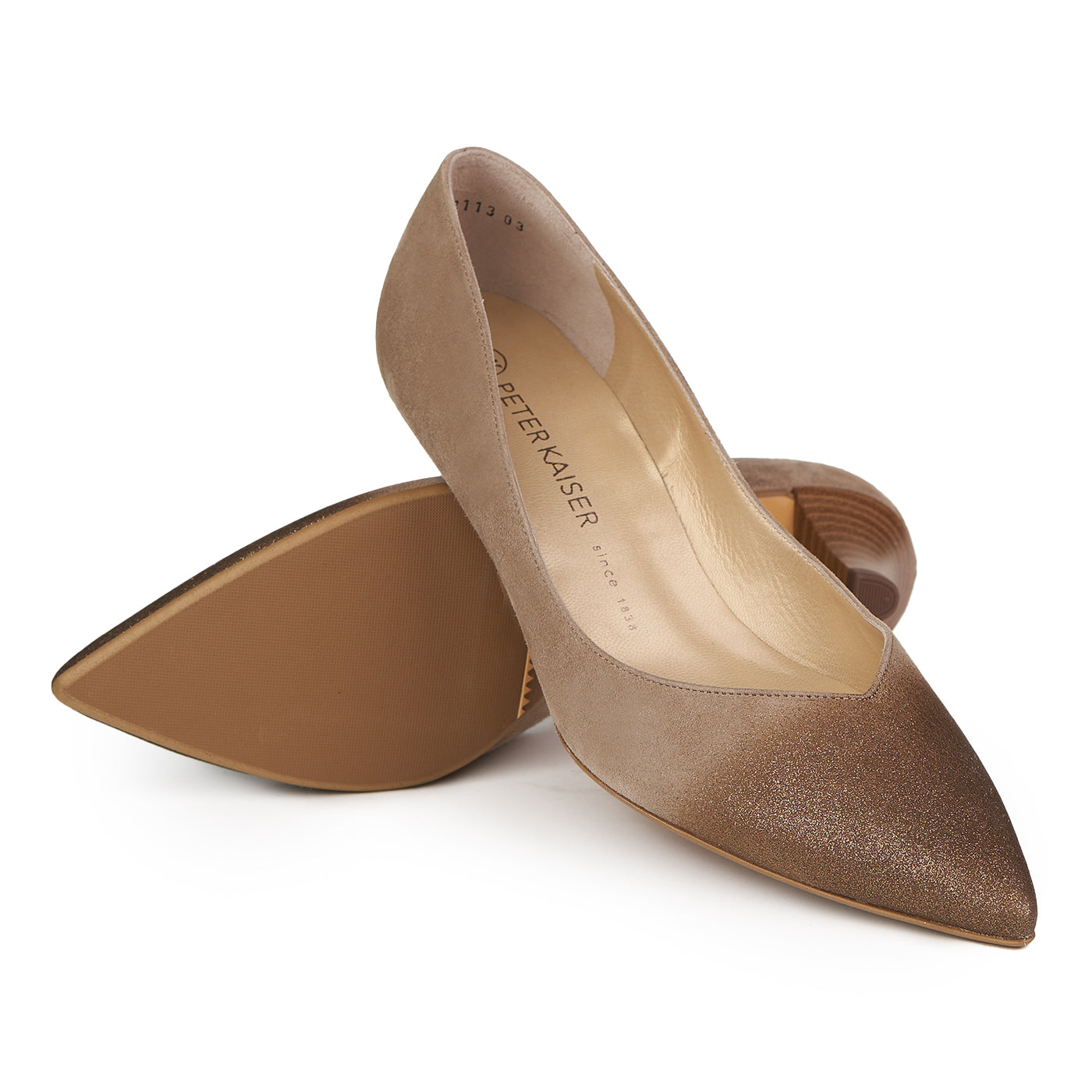 Peter Kaiser dámske topánky na podpätku prírodná koža Digone hnedá