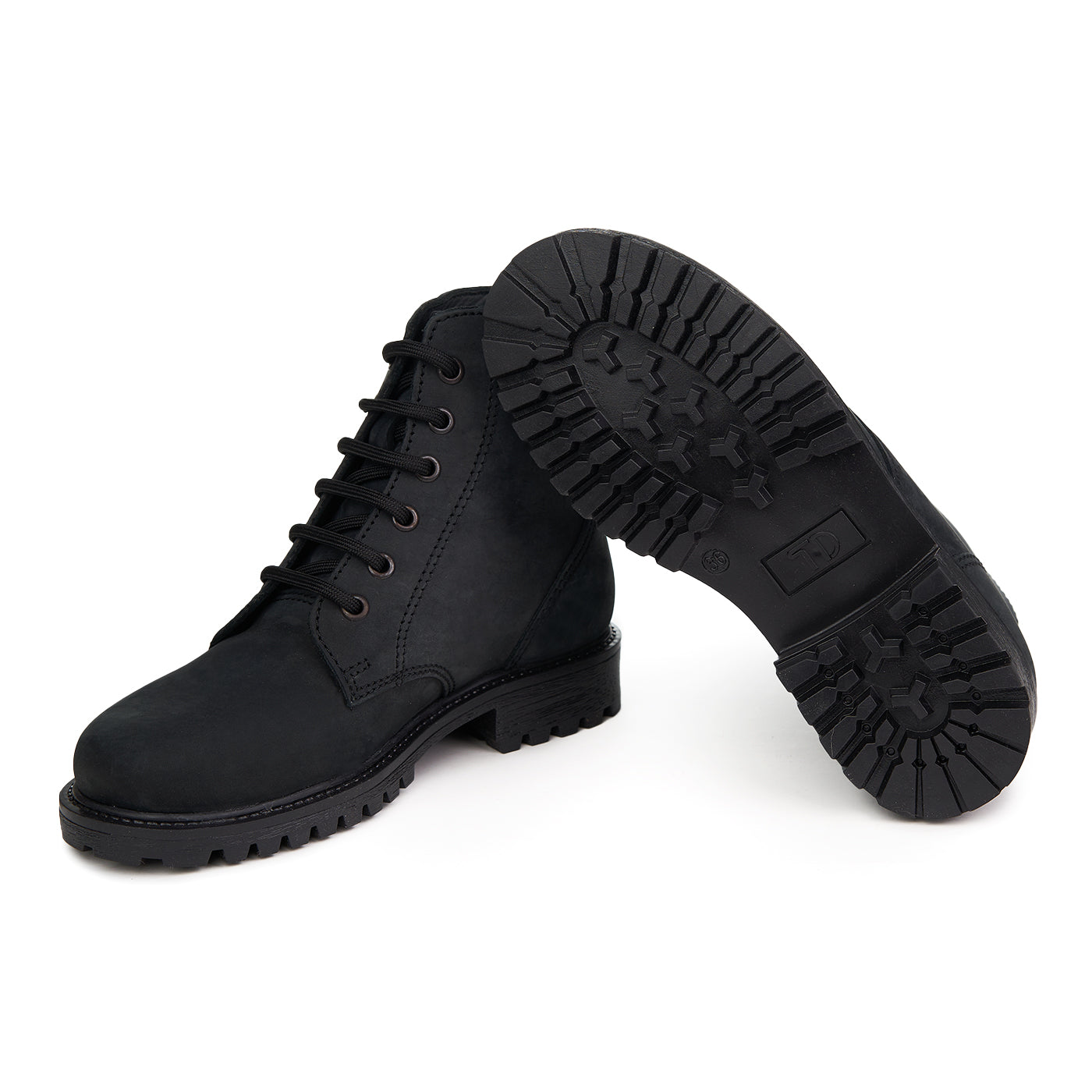 Dechase Bottes Femme Cuir Naturel Keff Oil Nubuck Noir