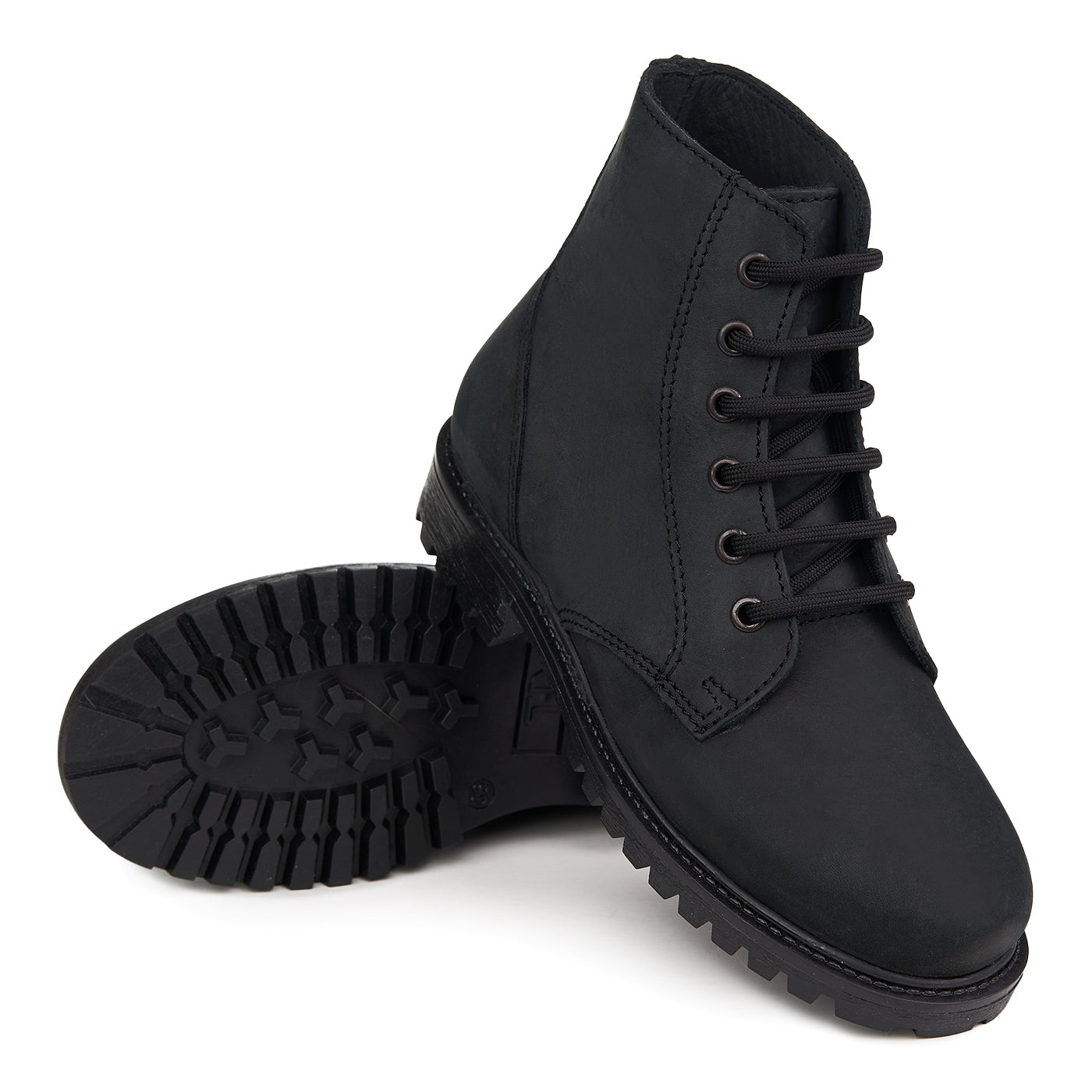 Dechase Bottes Femme Cuir Naturel Keff Oil Nubuck Noir