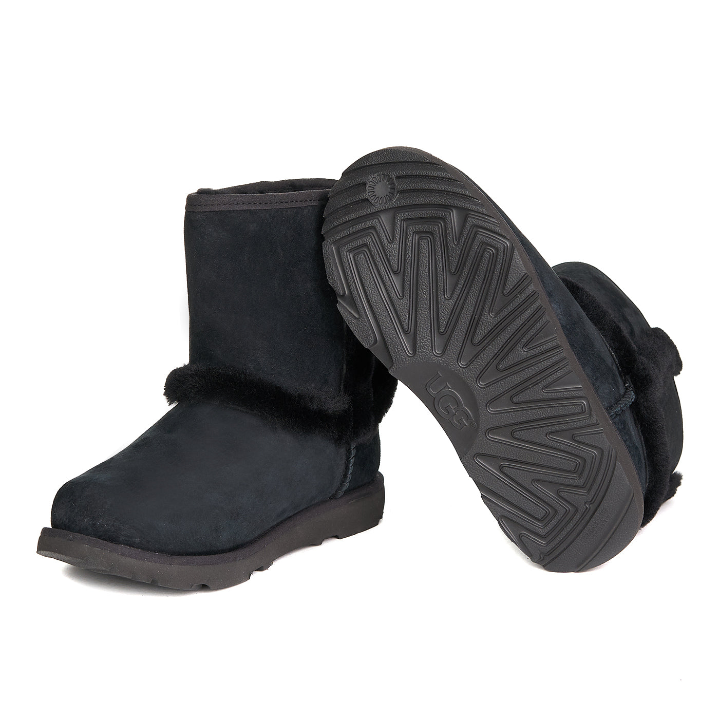 Stivali Ugg Hadley Ii Pelle Naturale Pelliccia Nera