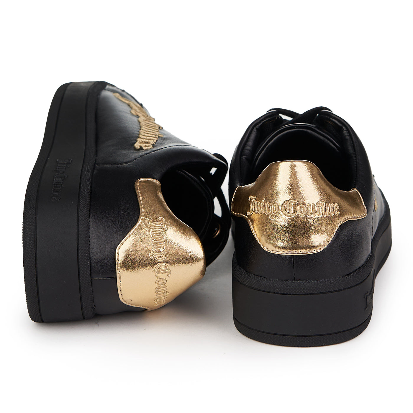 Juicy Couture Zapatillas De Deporte De Cuero Natural Carlie Low Top Negro