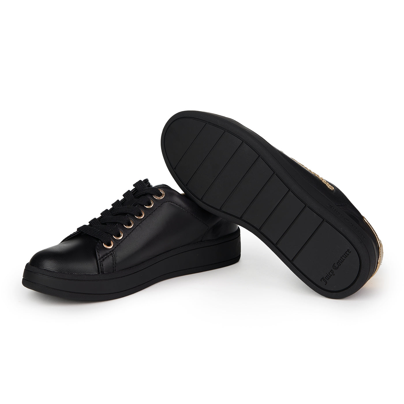 Juicy Couture Zapatillas De Deporte De Cuero Natural Carlie Low Top Negro