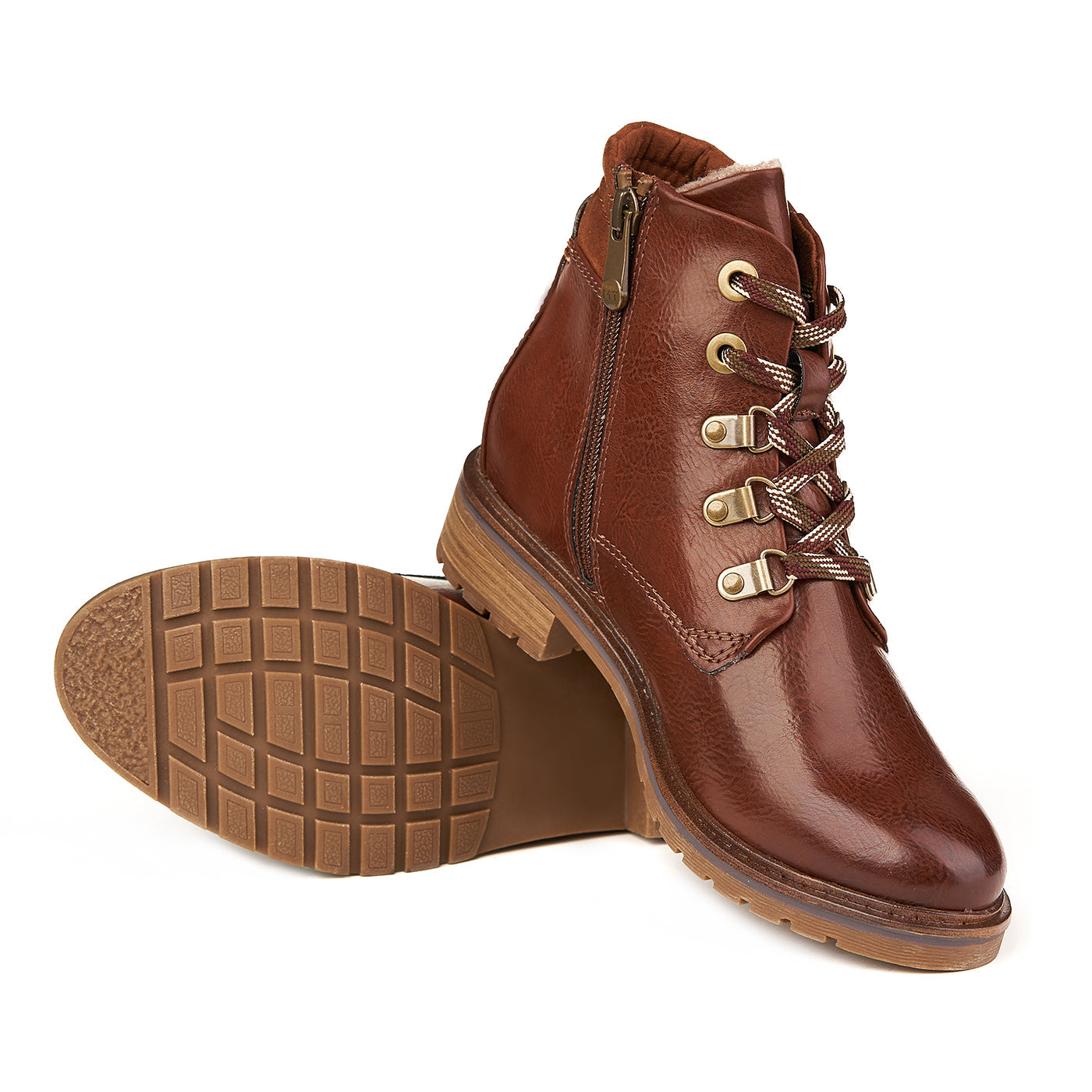 Marco Tozzi Botas De Piel Chestnut Ac Castaño