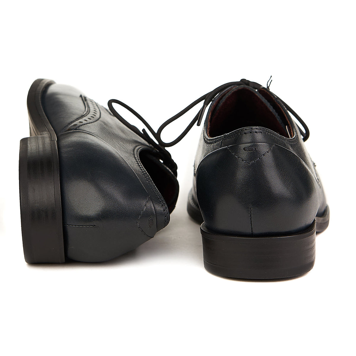 Tamaris Oxford Shoes Natural Leather Navy Blue