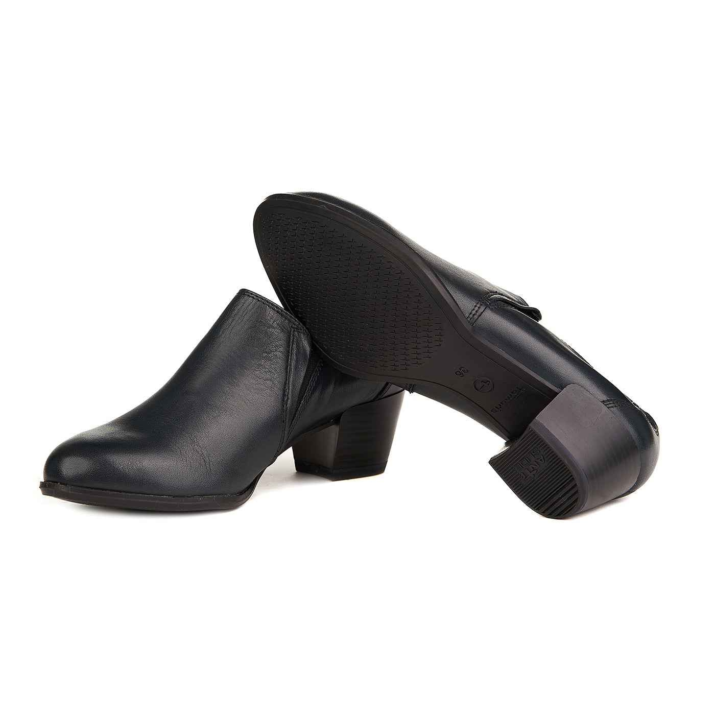 Buty Tamaris Oryginalne Skórzane Granatowo-Niebieskie