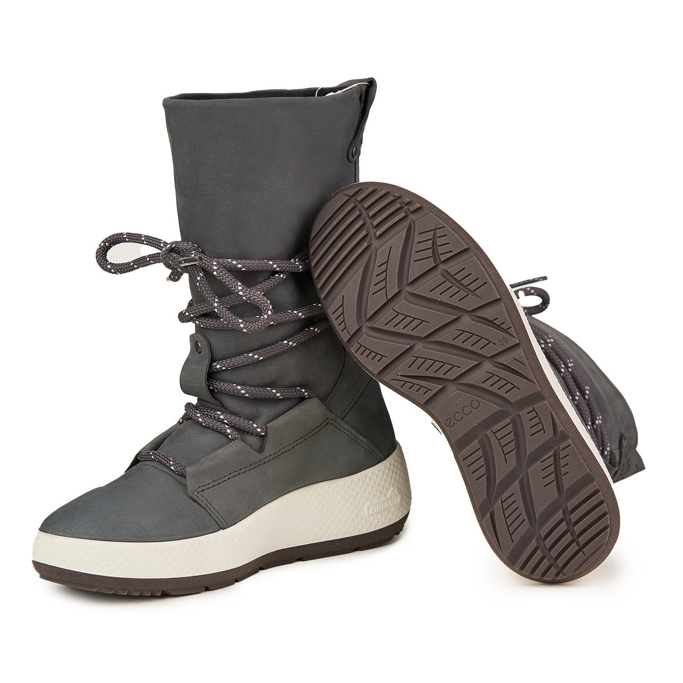 Buataisí Sneachta Ecco Dark Shadow I Leathar Fíor