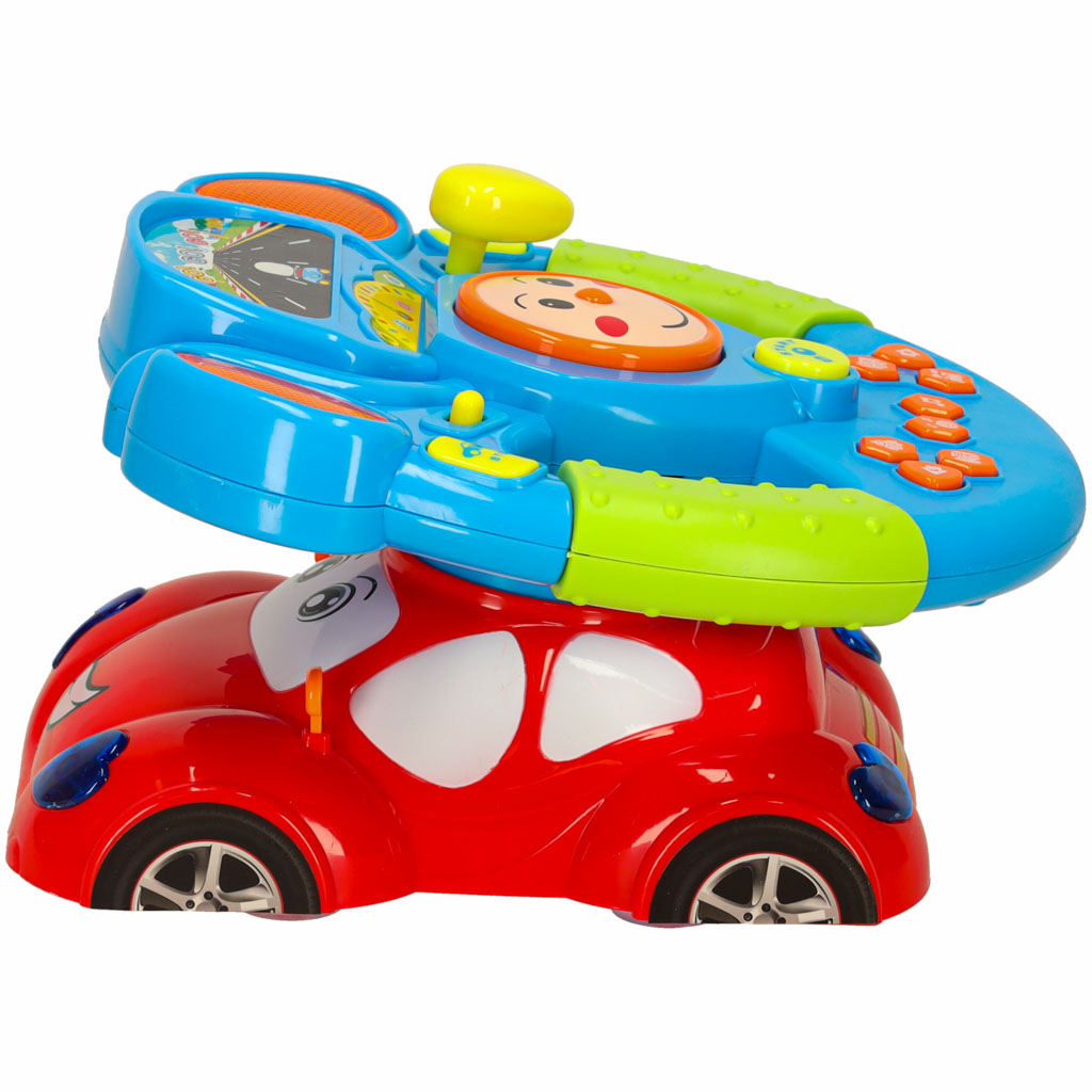 Toy Interactive Steering Wheel For Kids Simulator Music Sounds Lights Projector