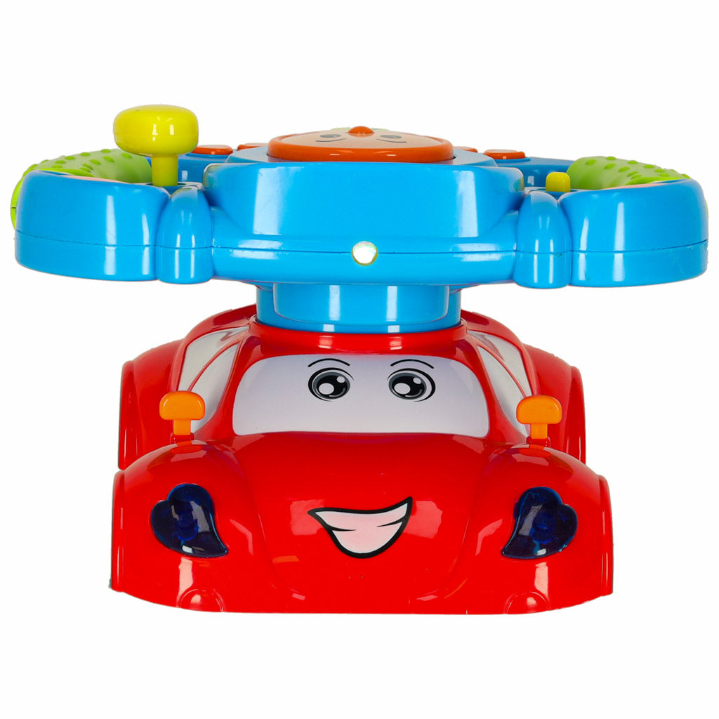 Toy Interactive Steering Wheel For Kids Simulator Music Sounds Lights Projector