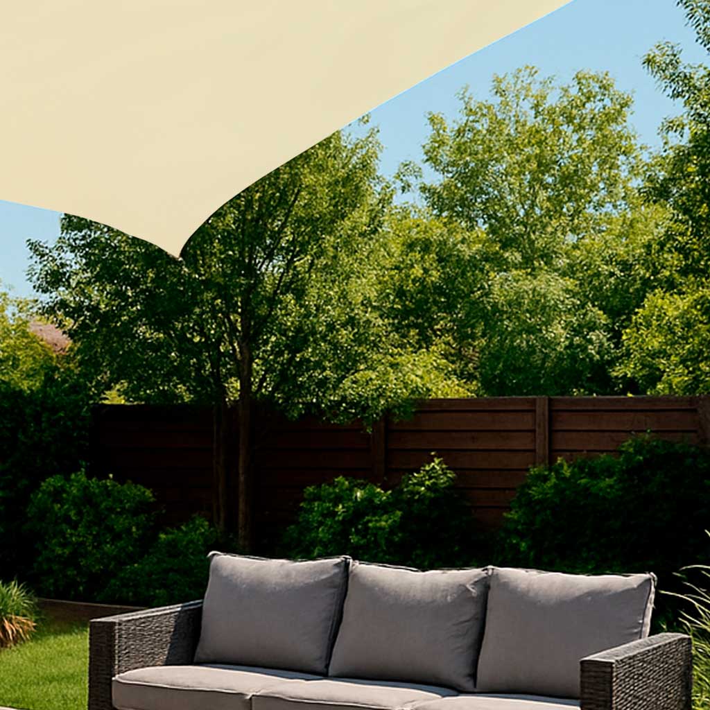 Luaro Garden Terrace Sunshade Sail Waterproof 4x4x4m Triangle Beige