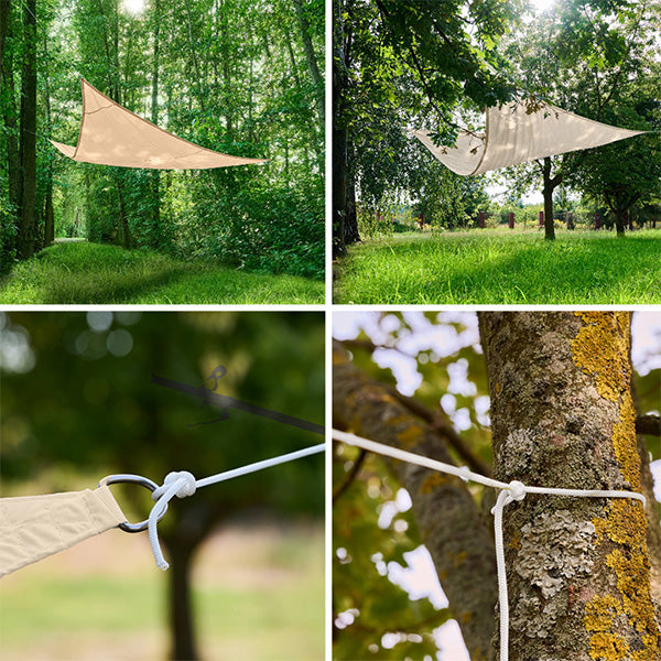 Luaro Garden Terrace Sunshade Sail Waterproof 4x4x4m Triangle Beige