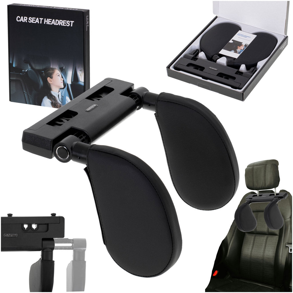 Head And Neck Adjustable Car Headrest Black