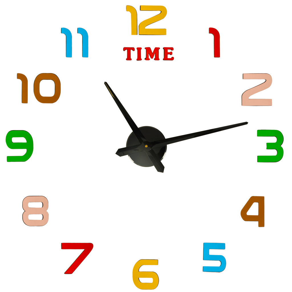 Sticker Wall Clock 12 Digits Color Black