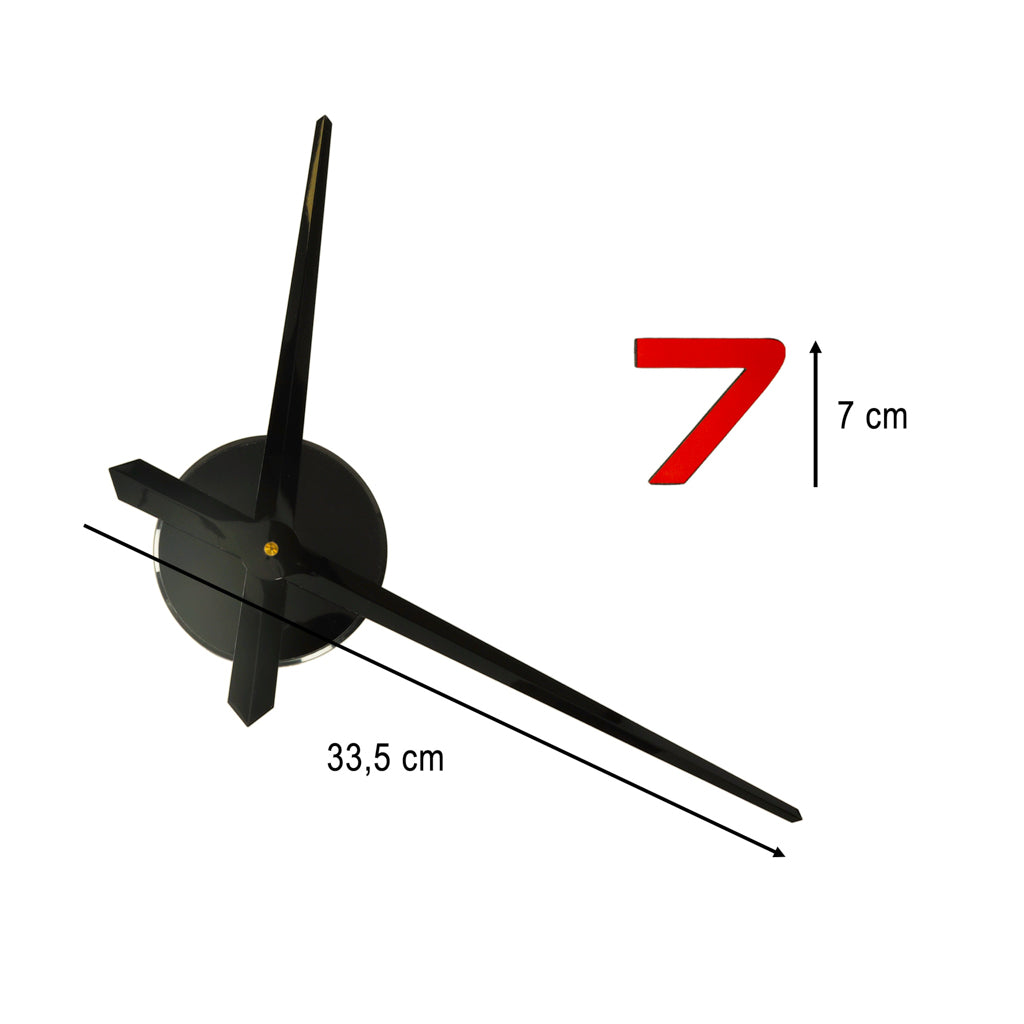Sticker Wall Clock 12 Digits Color Black