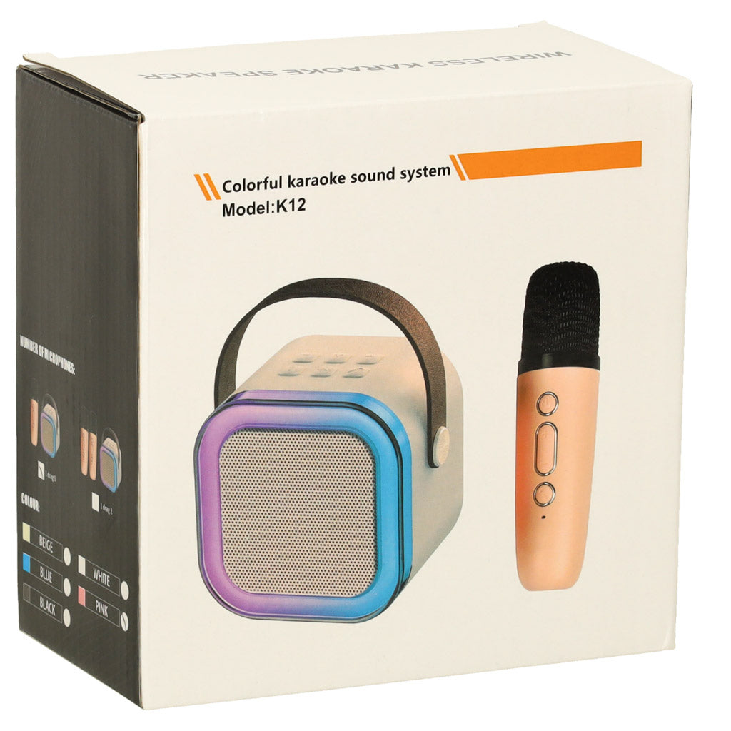 Karaoke Speaker With Microphone Pink