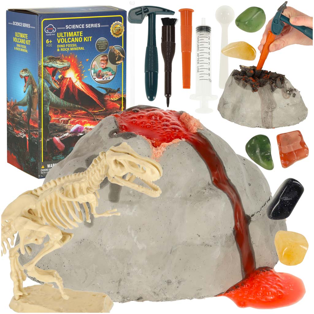 Volcanic Eruption 2-in-1 Experiment + Dinosaur