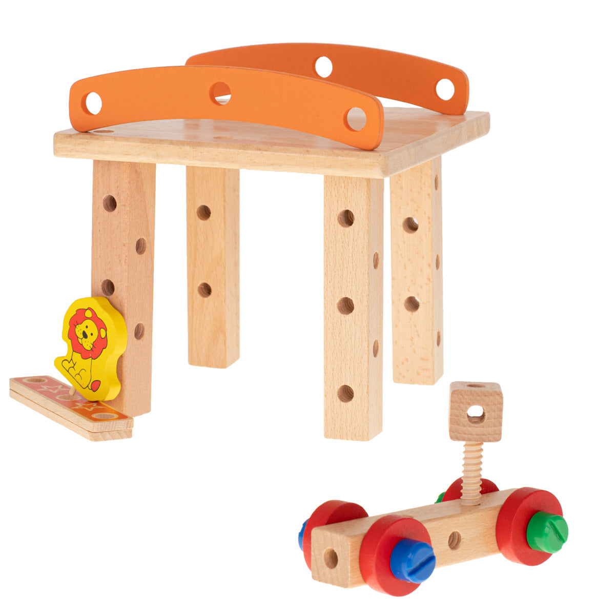 Workshop Educational Chair Wooden Blocks Construction Set 49el.