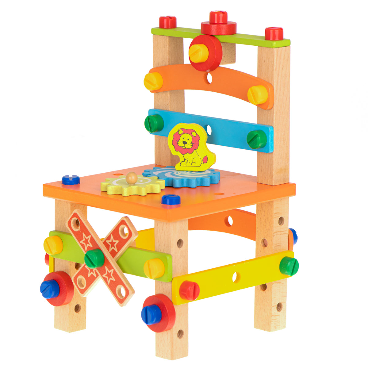 Workshop Educational Chair Wooden Blocks Construction Set 49el.