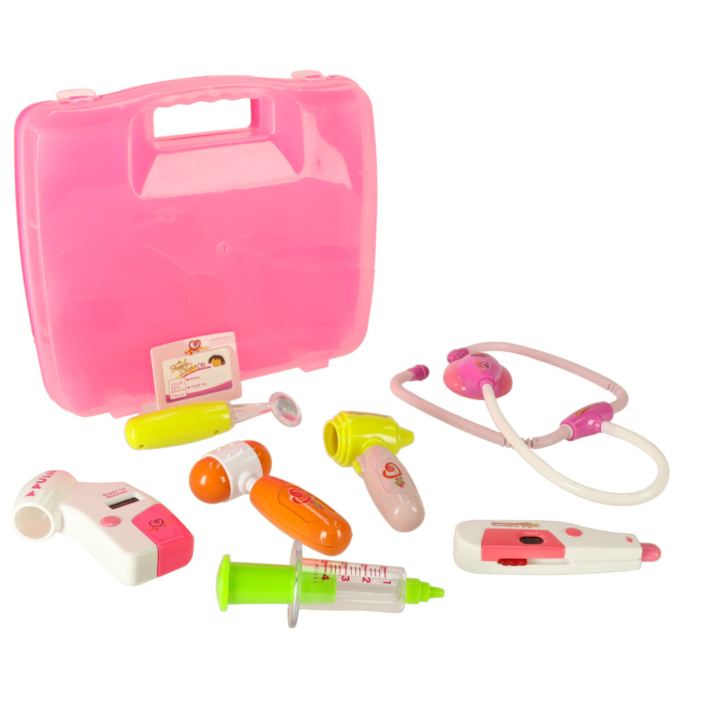 Doctor's Kit In A Suitcase Doctor +lights Pink