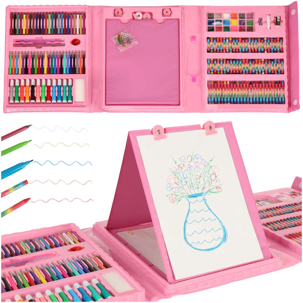 Set di colori artistici nella custodia 208el rosa