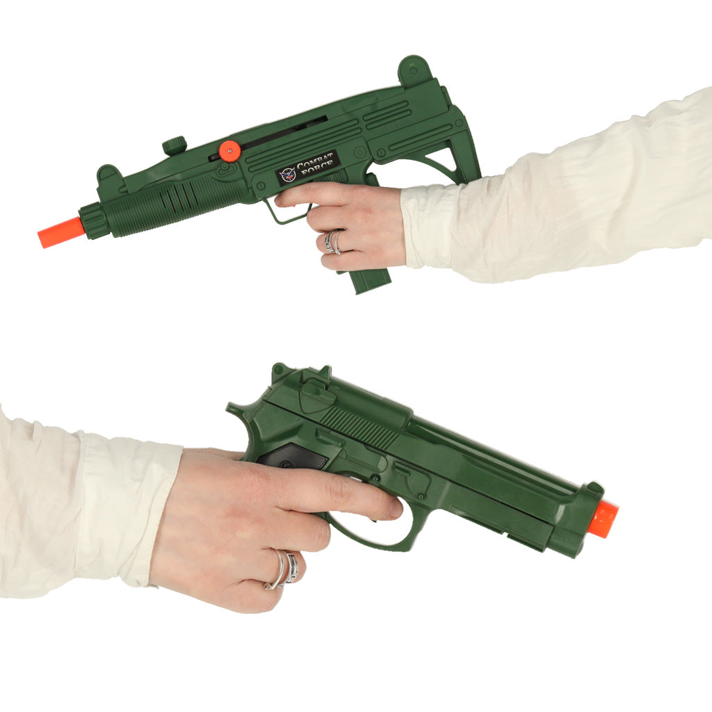 Military Outfit Set Vest Rifle Binoculars