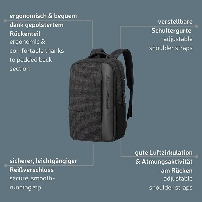 Sac à dos Aspensport Backpack 24,5 L Black Chechered Black