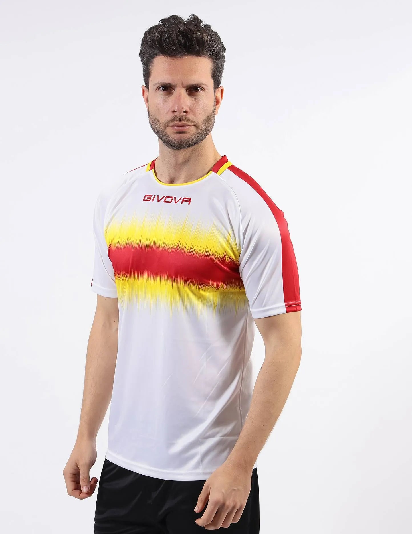 Sports T-shirt Givova Radio Red-yellow White