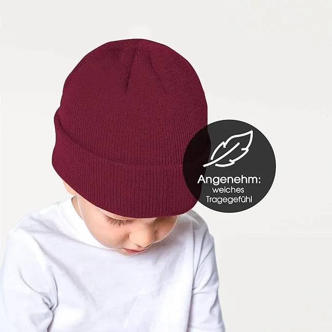 Czapka zimowa dziecięca Urban Ace Jr Bawełniana czapka z mankietami Ruby Burgundy