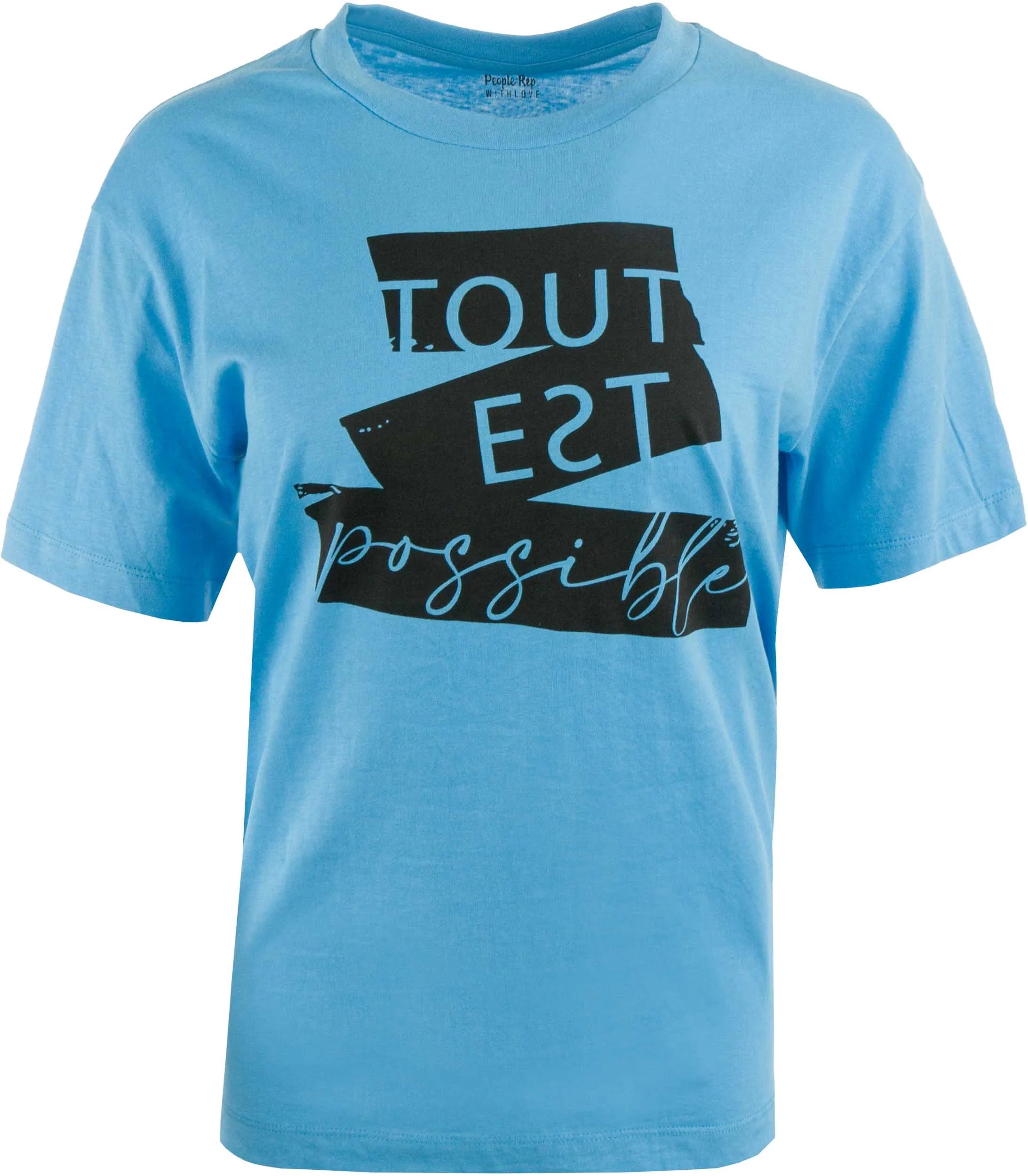 Camiseta feminina representante do povo. minerva ciano azul l