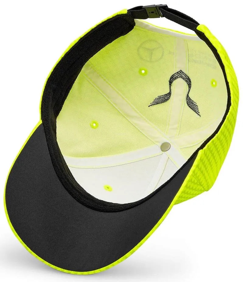 Mercedes unissex mapa f1 lh col driver bb boné amarelo neon